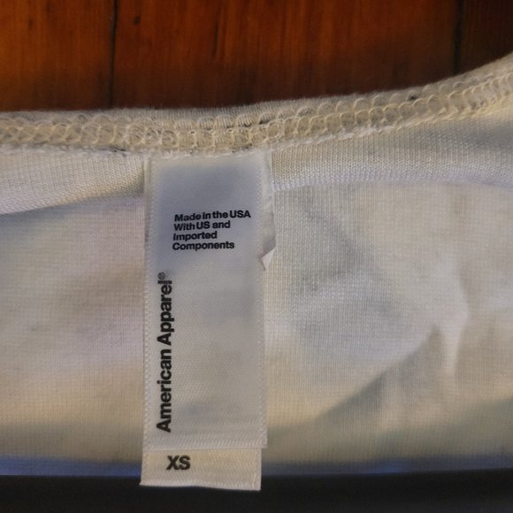 American Apparel Deep V L/S T - Marbled Ivory - sz XS - Picture 5 of 8